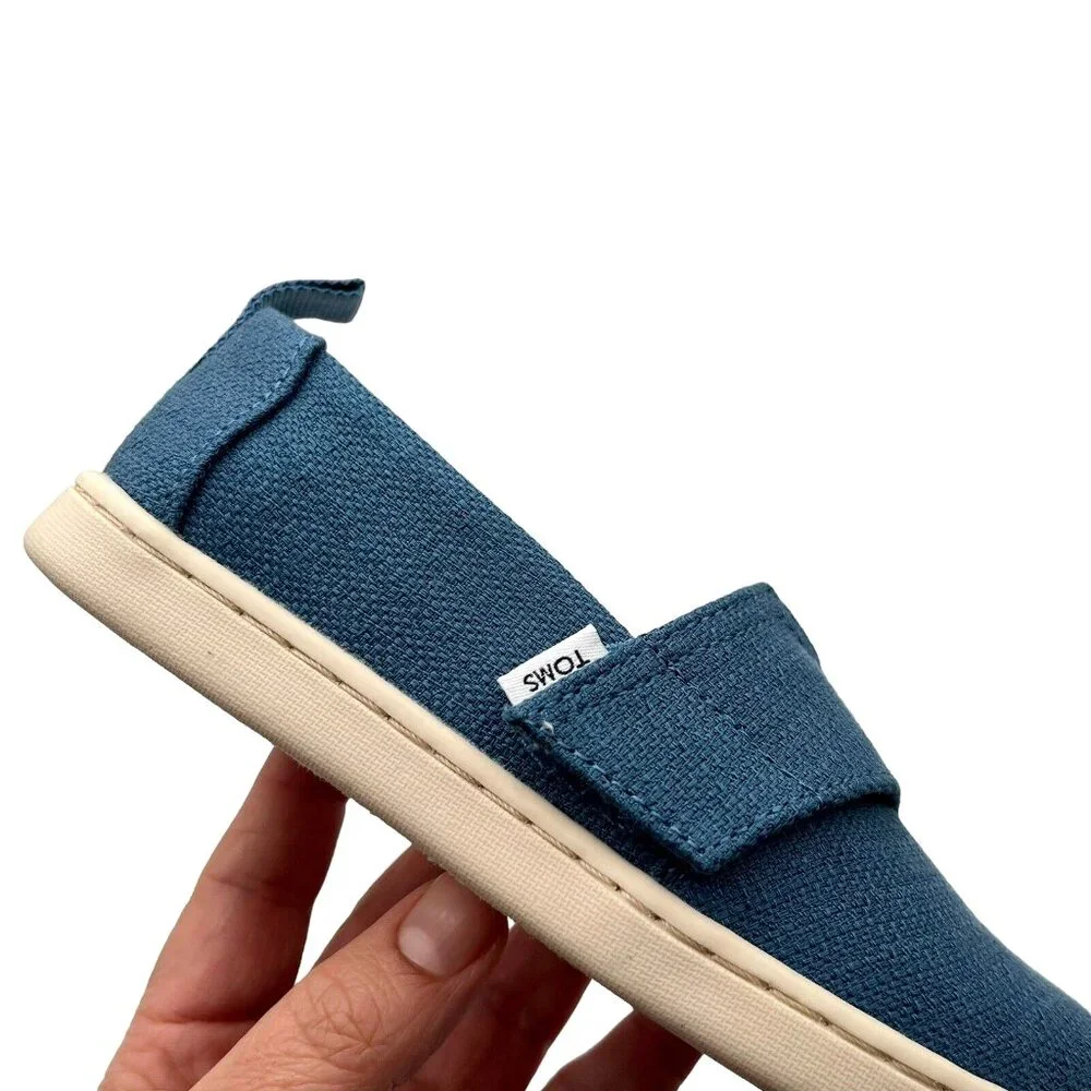 Toms Toddler Girls Alpargata Slip-on Shoes Size 10 Ocean Blue Lightweight& Comfy